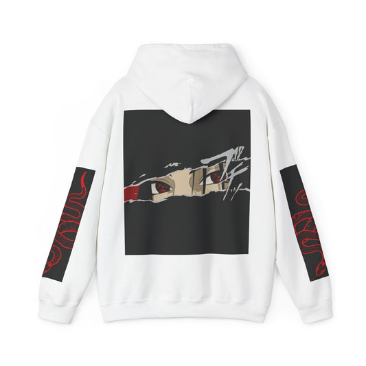 Unisex Heavy Blend™ Hooded Sweatshirt - Edgy Graphic Design with Bold Red Artwork