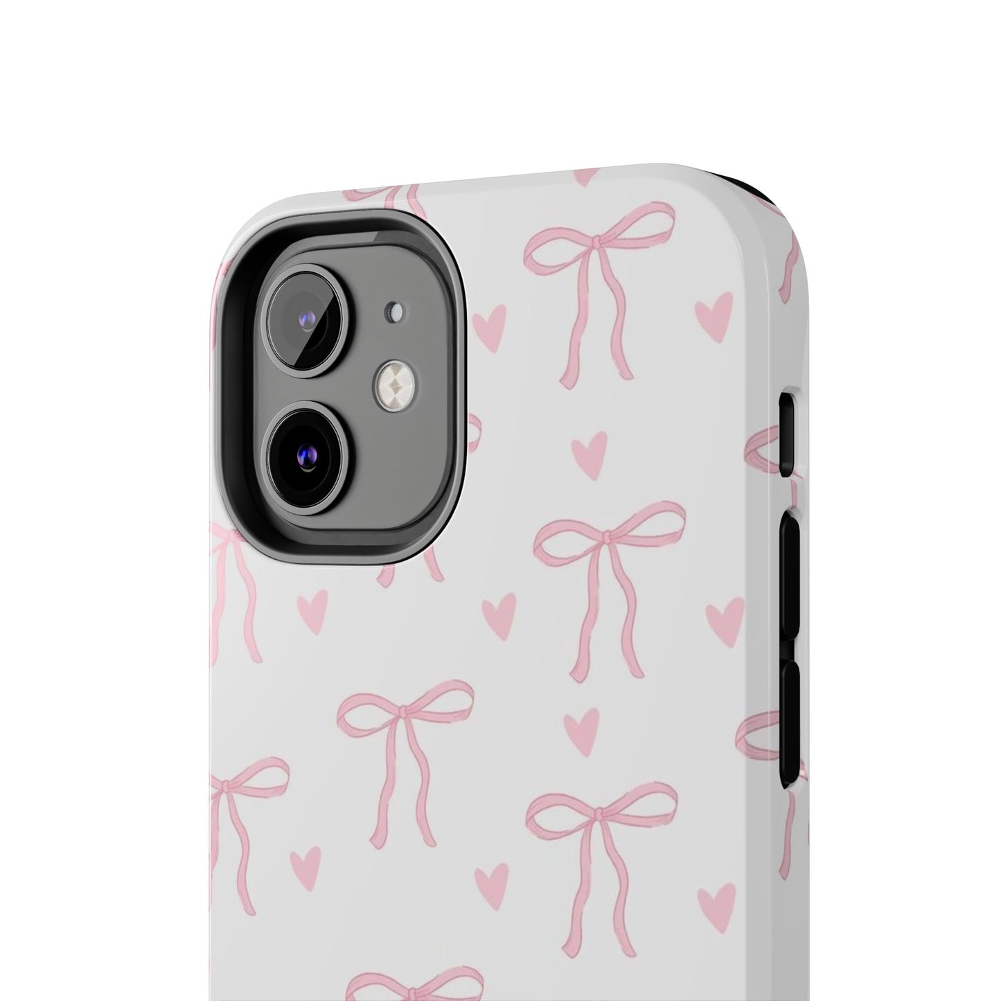 Cute Bow & Heart Tough Phone Case - Stylish Protection for All Occasions