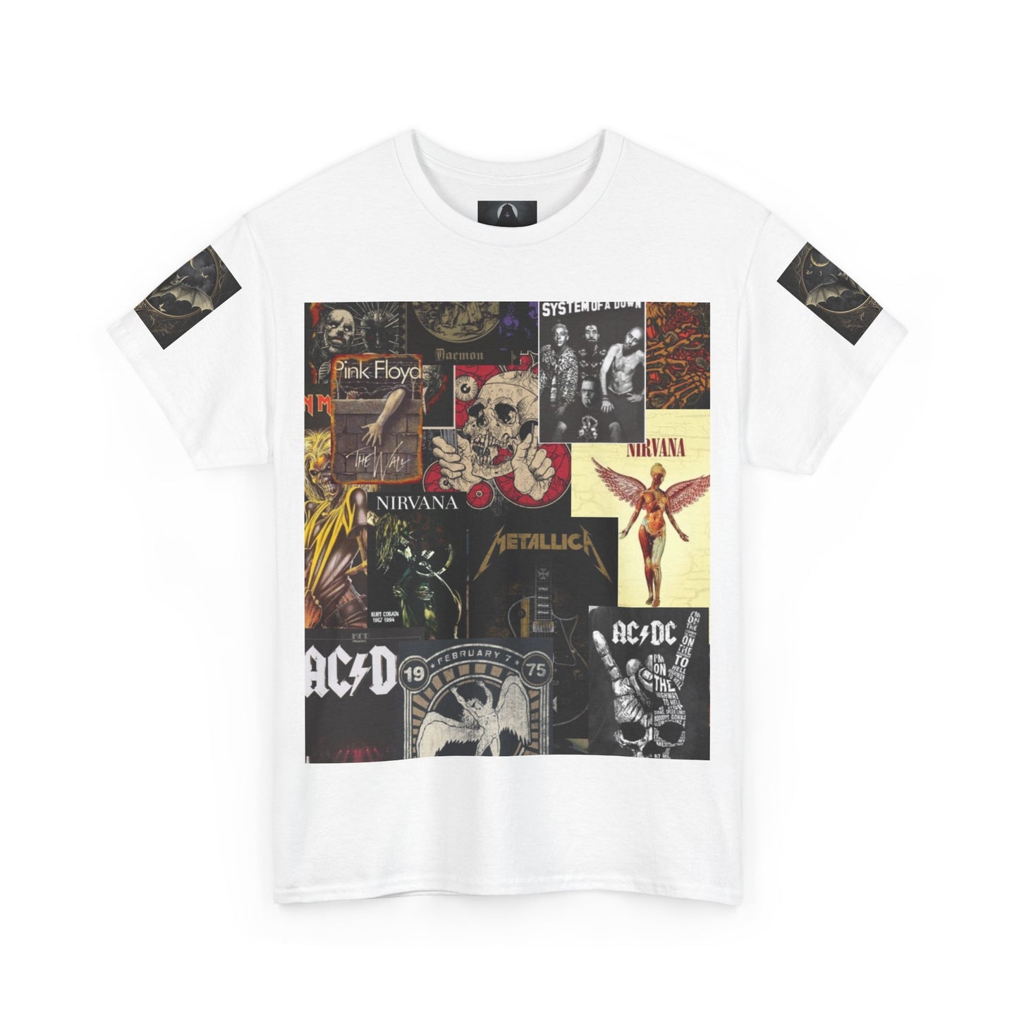 Vintage Rock Band Collage Unisex Heavy Cotton Tee