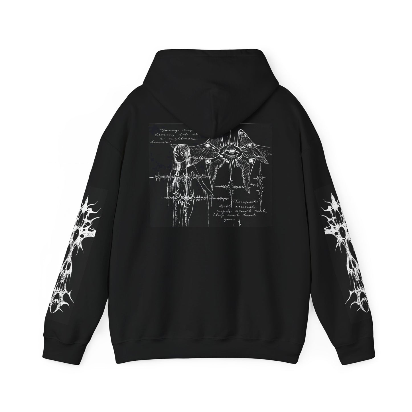 Gothic Angel Unisex Heavy Blend™ Hooded Sweatshirt - Dark Aesthetic Apparel for Fall & Winter