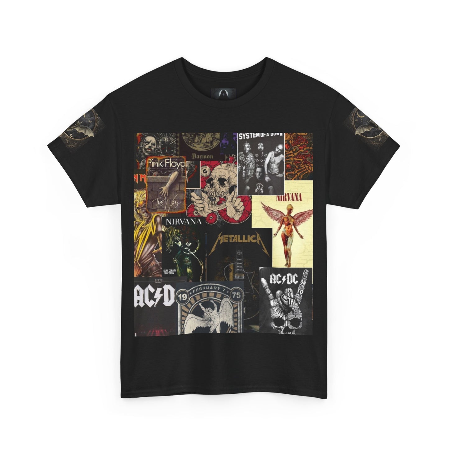 Vintage Rock Band Collage Unisex Heavy Cotton Tee