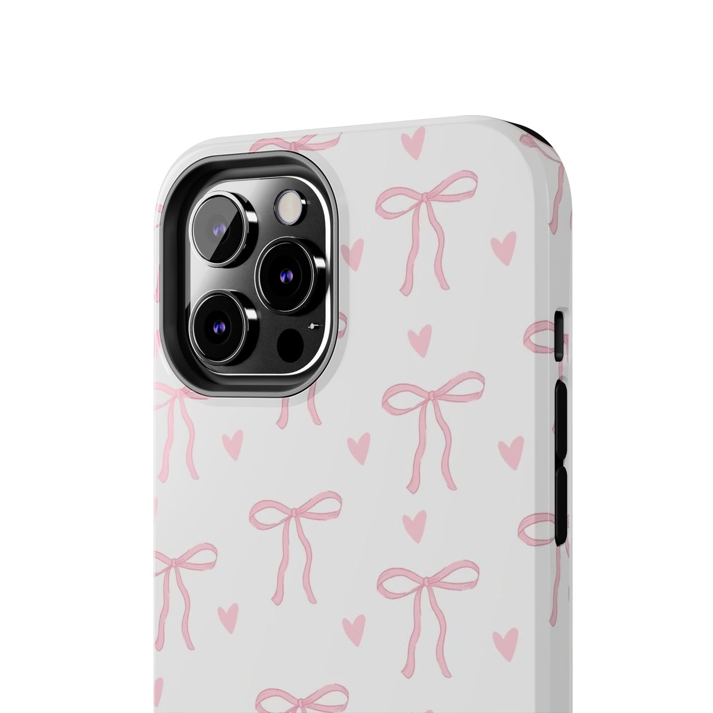 Cute Bow & Heart Tough Phone Case - Stylish Protection for All Occasions