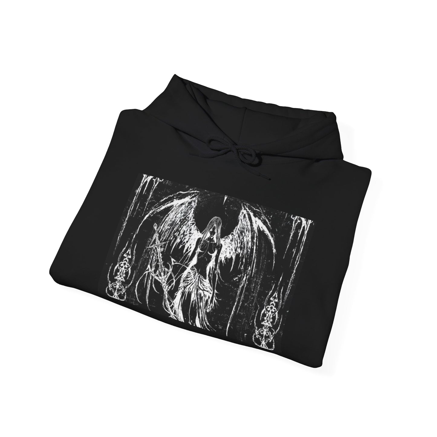 Gothic Angel Unisex Heavy Blend™ Hooded Sweatshirt - Dark Aesthetic Apparel for Fall & Winter