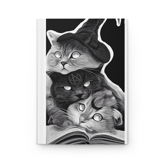 Mystical Goth Cats Hardcover Journal - Witchy Cat Design for Creative Minds