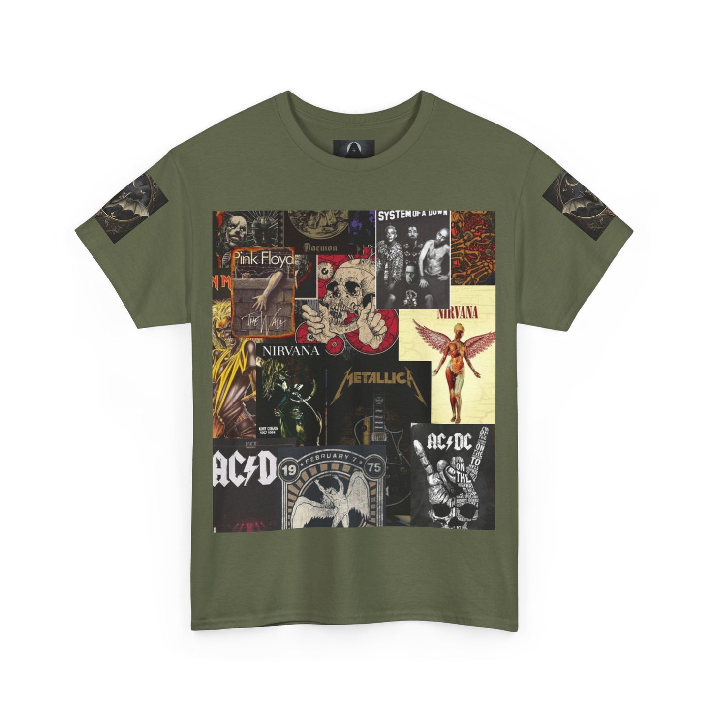 Vintage Rock Band Collage Unisex Heavy Cotton Tee