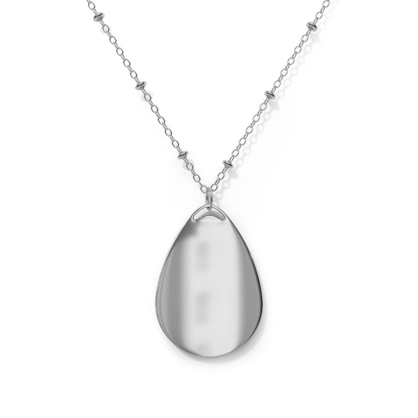 Elegant Oval Cross Necklace - Timeless Silver Pendant for Faith and Style