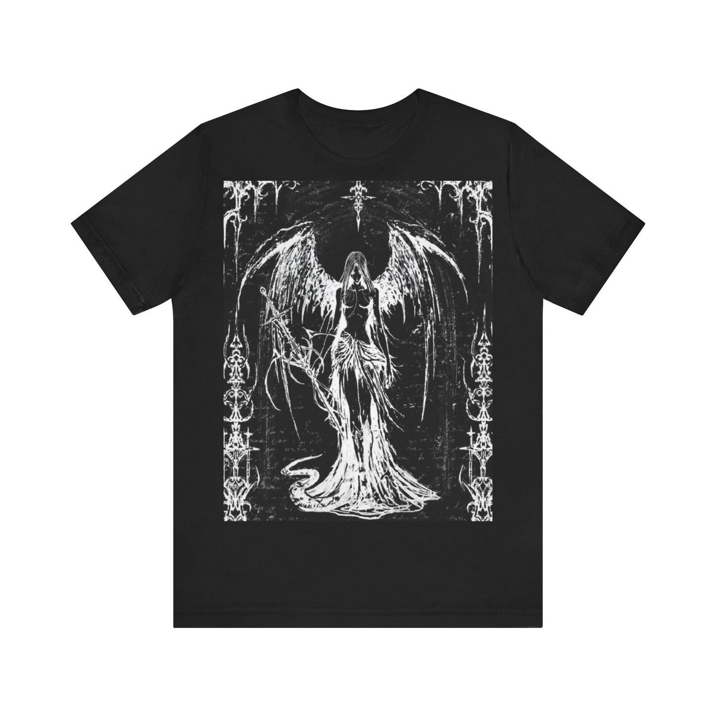 Gothic Angel Graphic Tee for Mysterious Souls