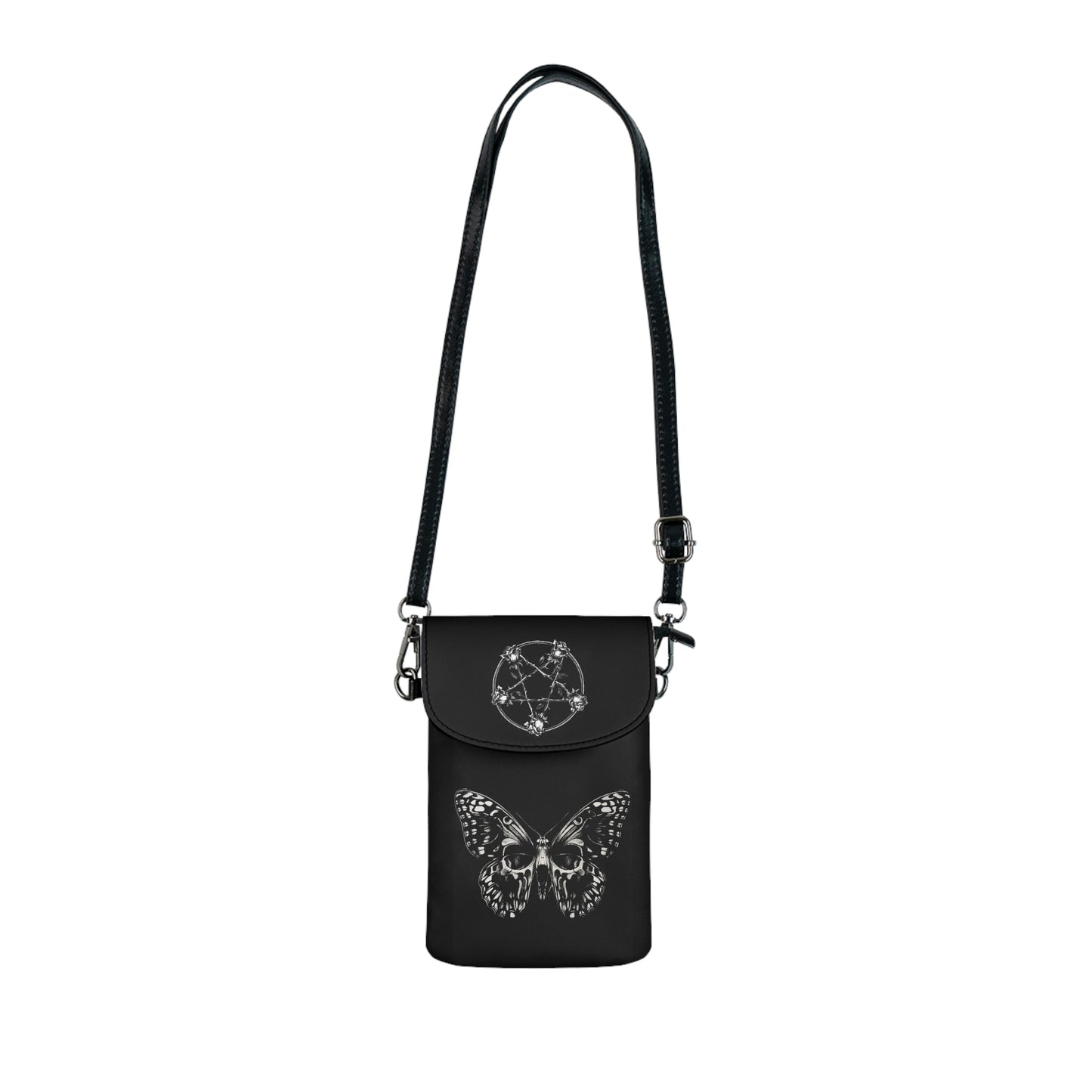 Black Gothic Butterfly Shoulder Wallet - Stylish Crossbody for Everyday Use