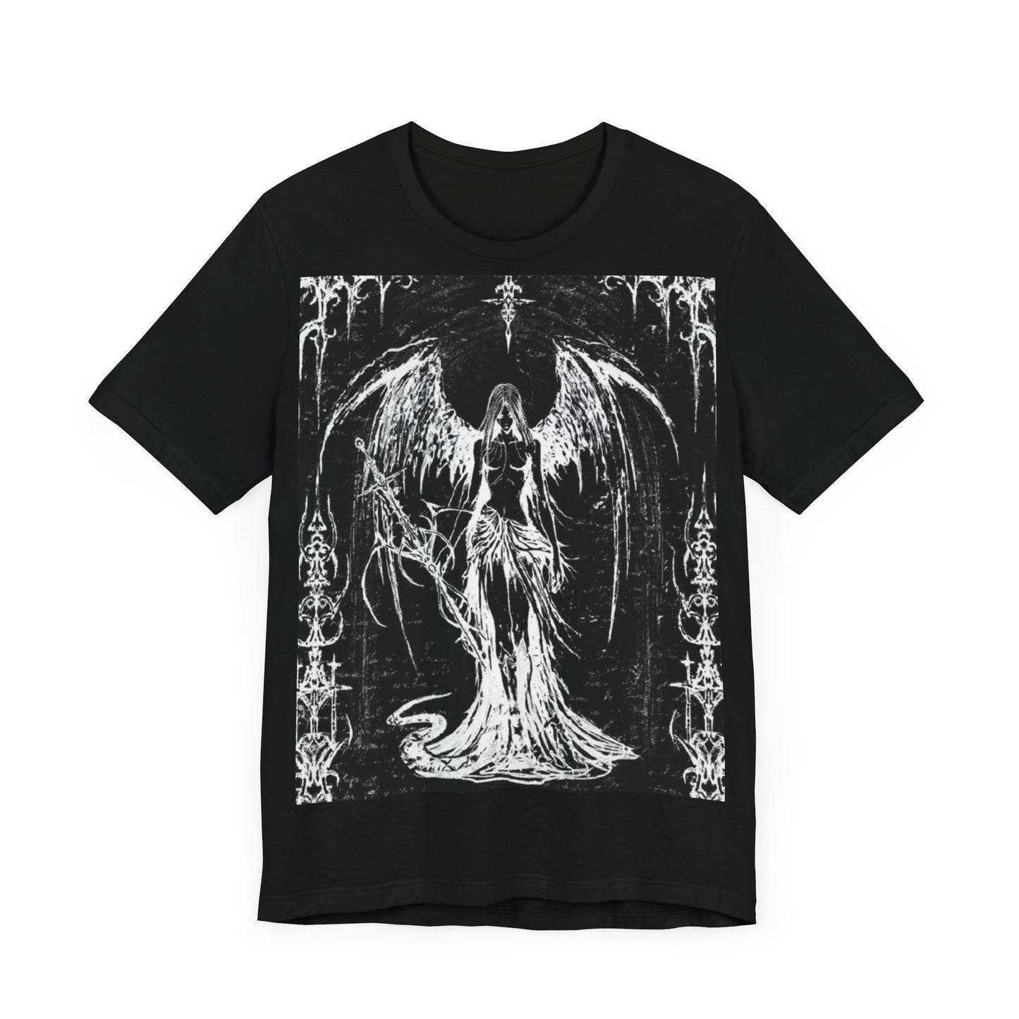 Gothic Angel Graphic Tee for Mysterious Souls